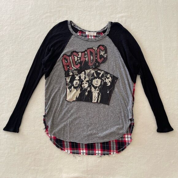 AC/DC Scrapbook Long Sleeve Plaid T Shirt Size M/L See Measurements - Picture 8 of 8